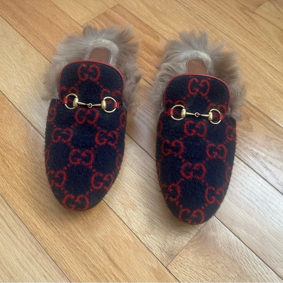 GUCCI Horsebit Princetown Slippers 7 1/2 - Picture 2 of 7